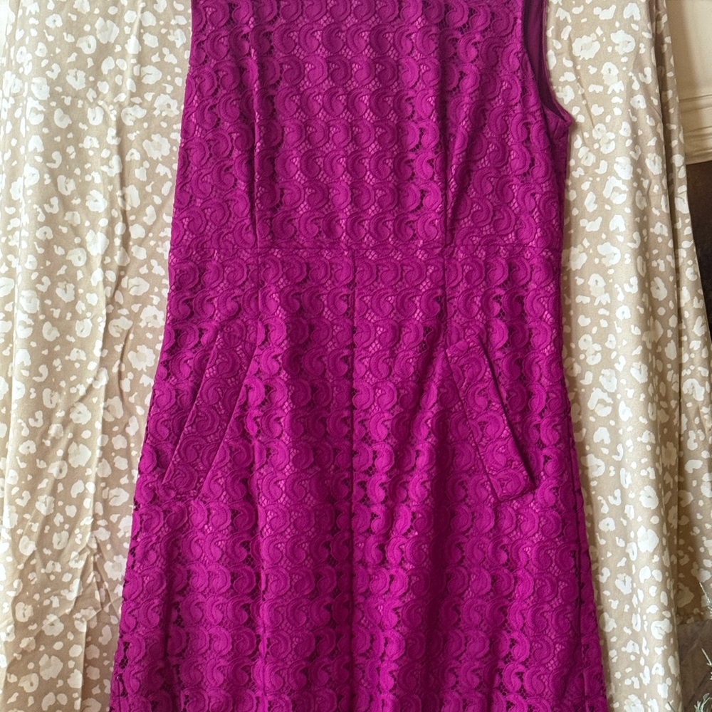 Diane Von Furstenberg Fuchsia Lace Midi Dress